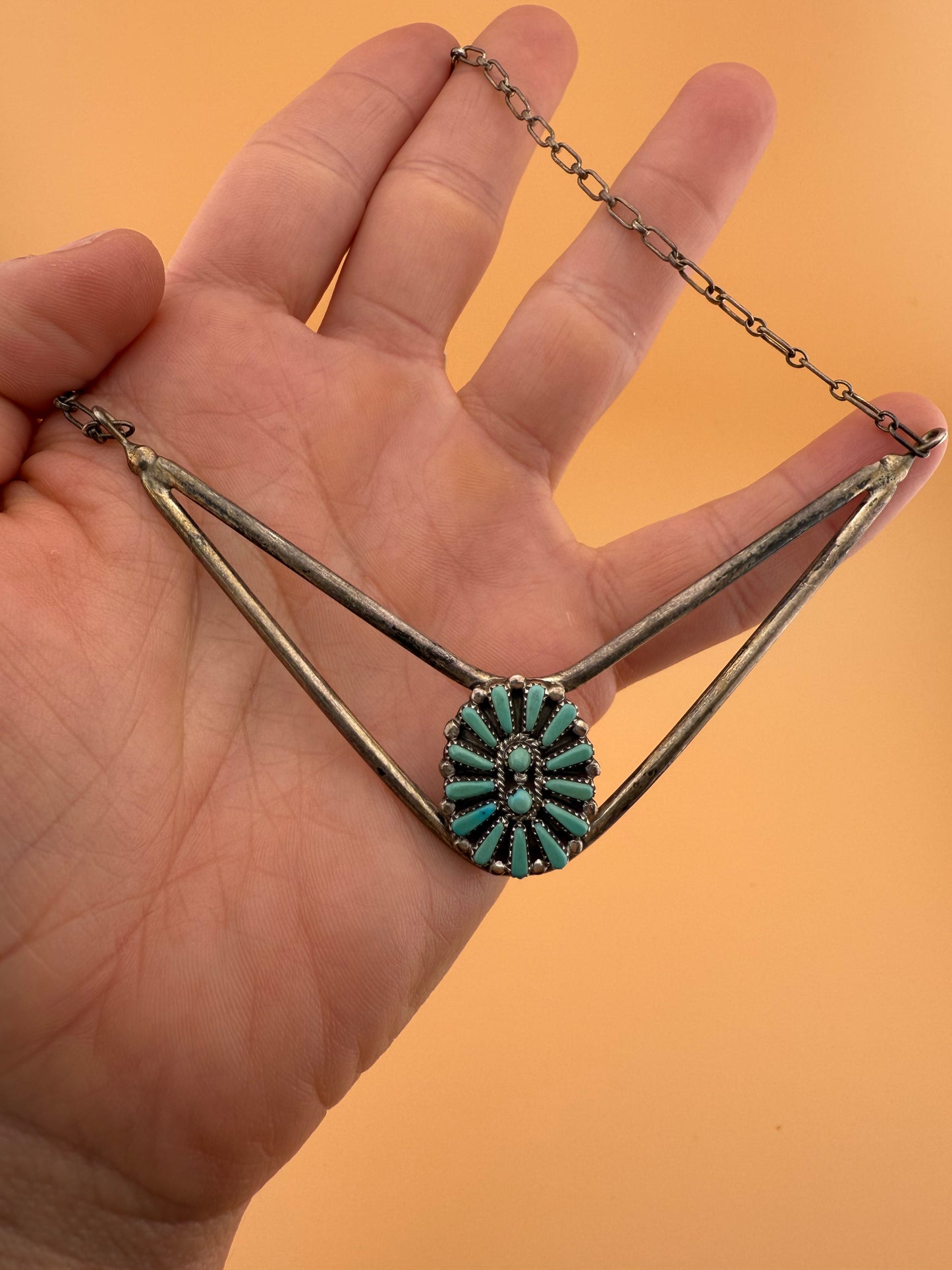 Vintage Zuni Artist Needlepoint Necklace & Earrings Set – Handcrafted Native American Jewelry