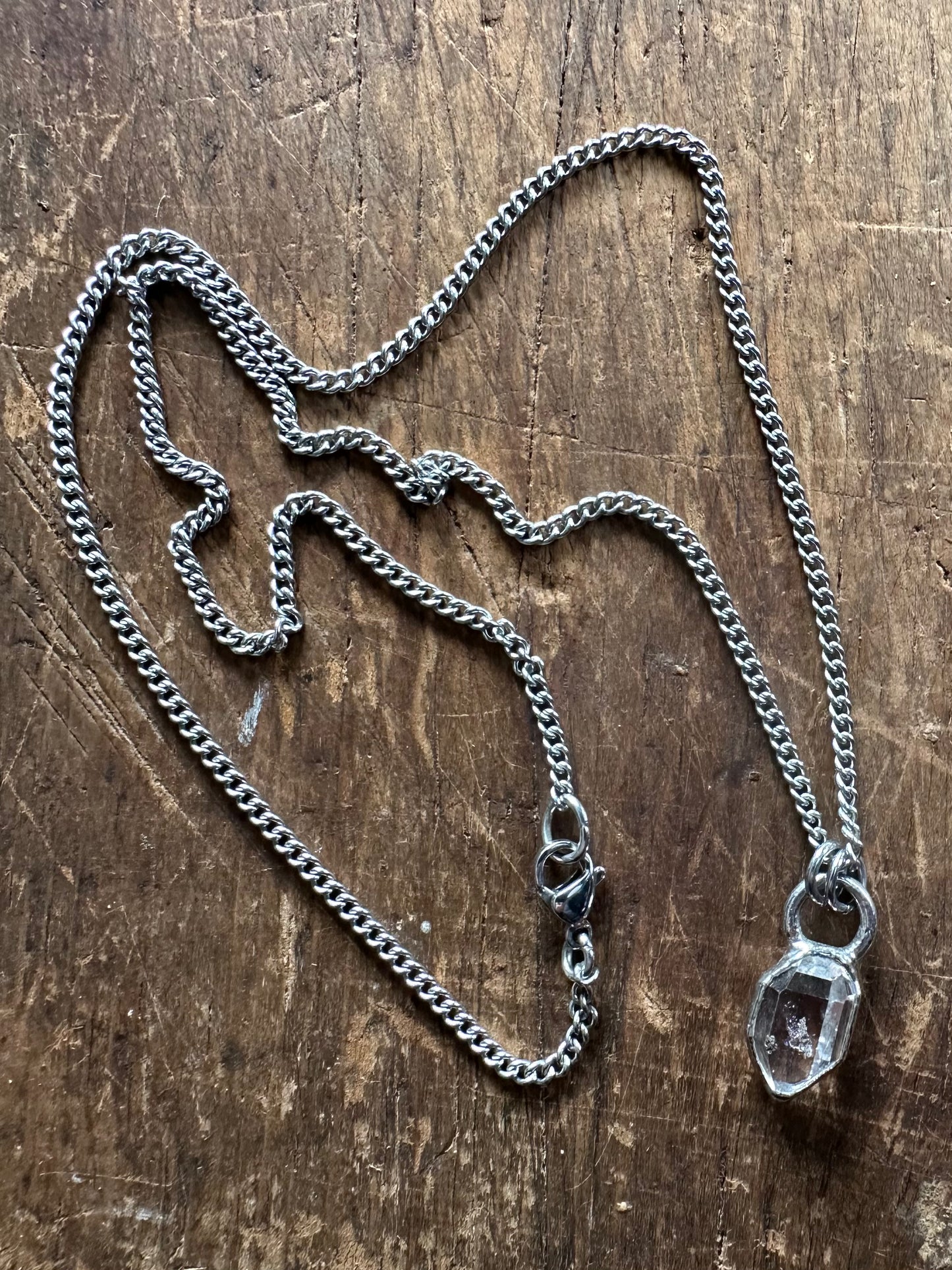 Palladium Coated Herkimer Diamond Necklace