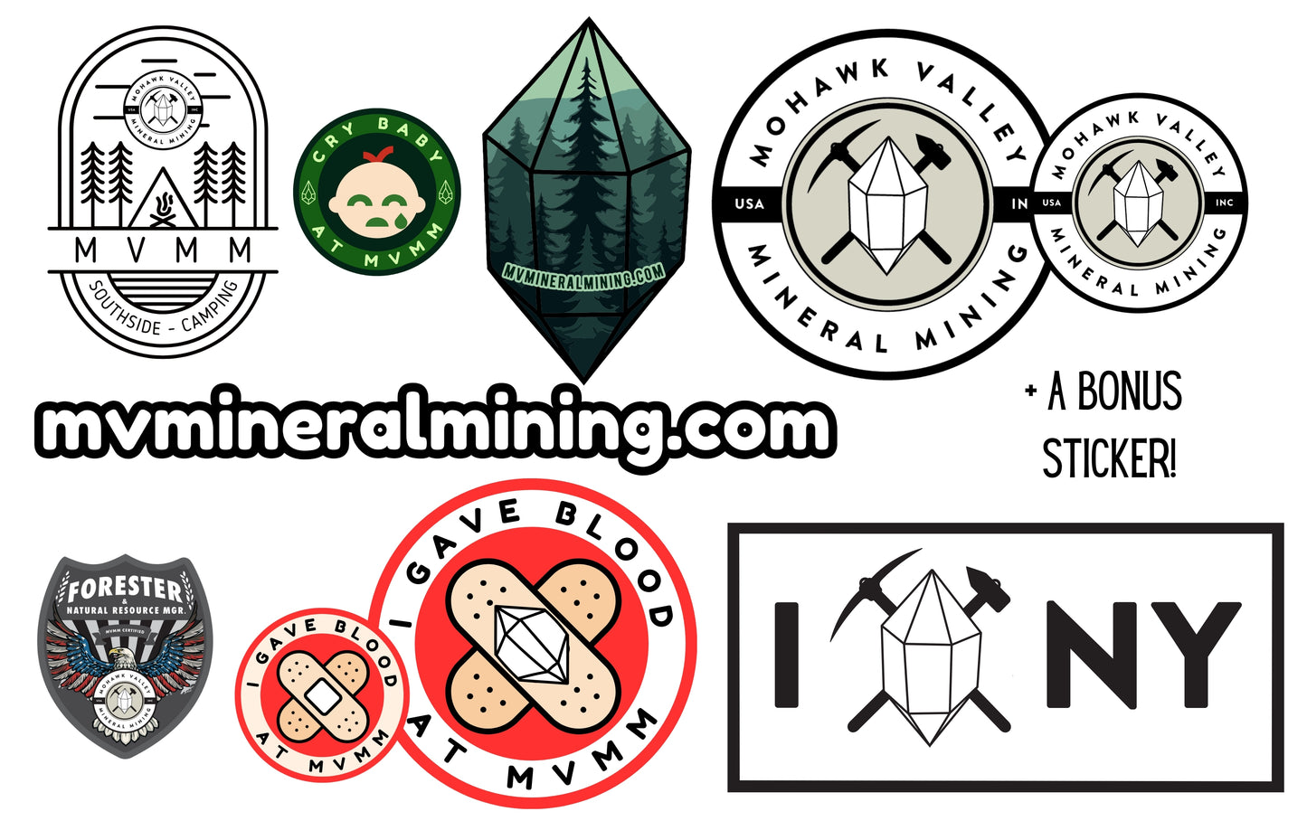 10 Pack of MVMM Stickers + Bonus Sticker