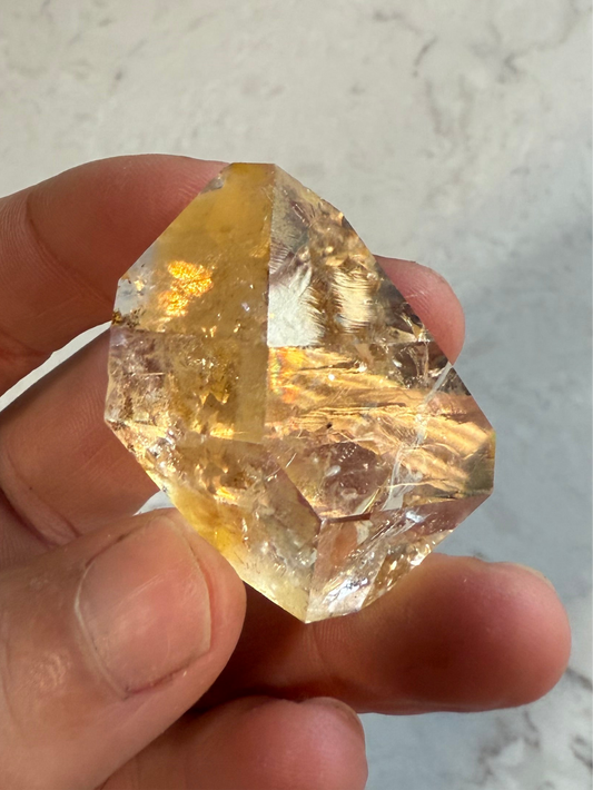 Water Clear Herkimer Diamond Gem w/ Natural Iron Hue