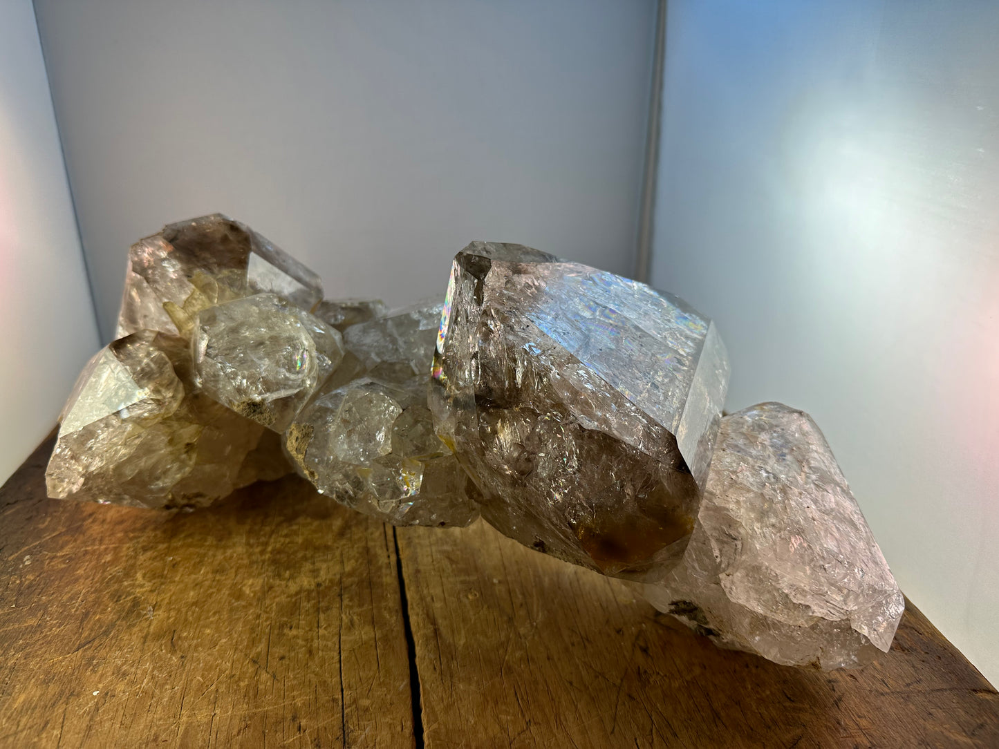 GIGANTIC Reconstructed Herkimer Diamond "Goonie" Phosphorescence Crystal Cluster Approx. 14 lbs
