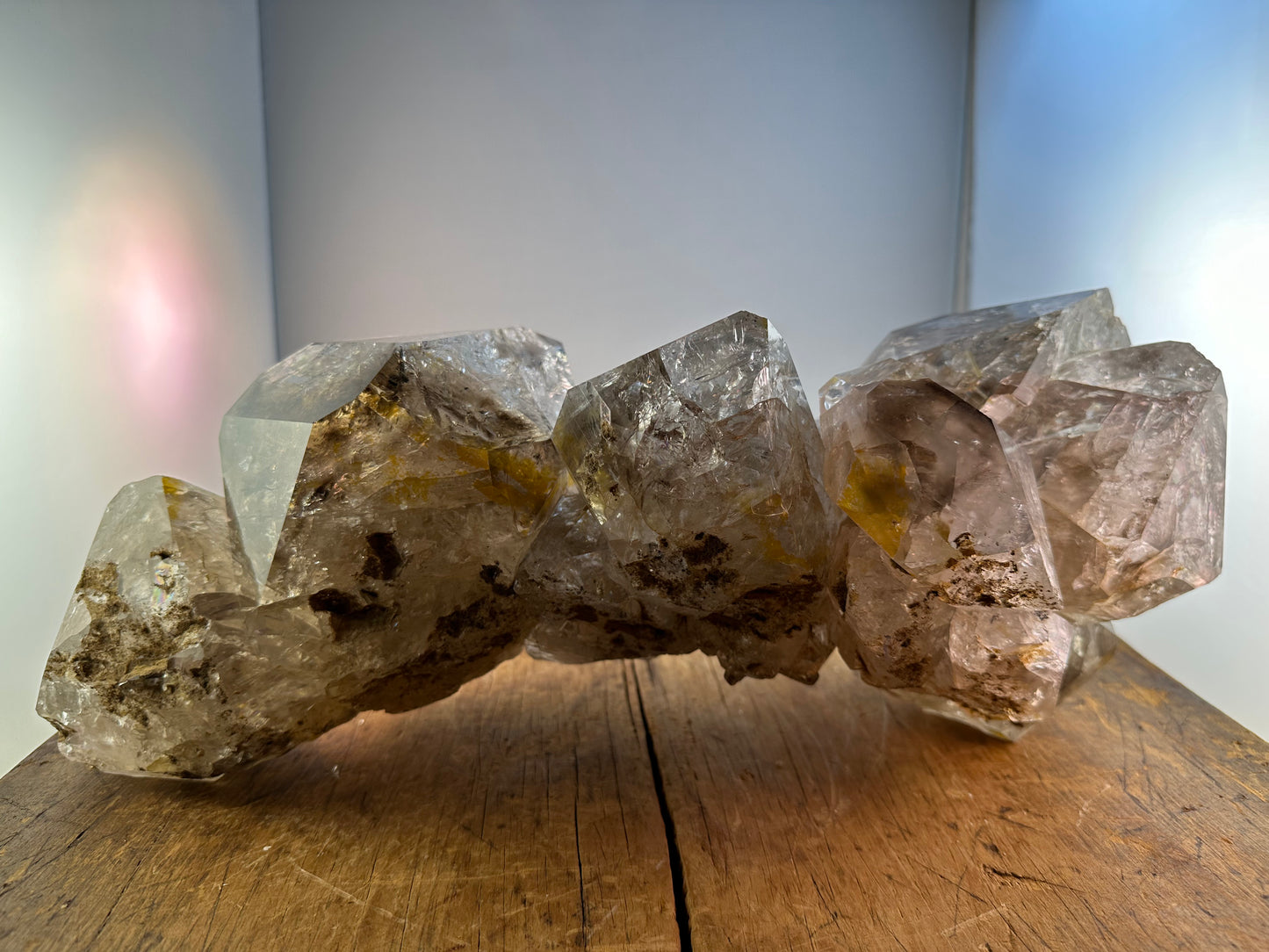 GIGANTIC Reconstructed Herkimer Diamond "Goonie" Phosphorescence Crystal Cluster Approx. 14 lbs