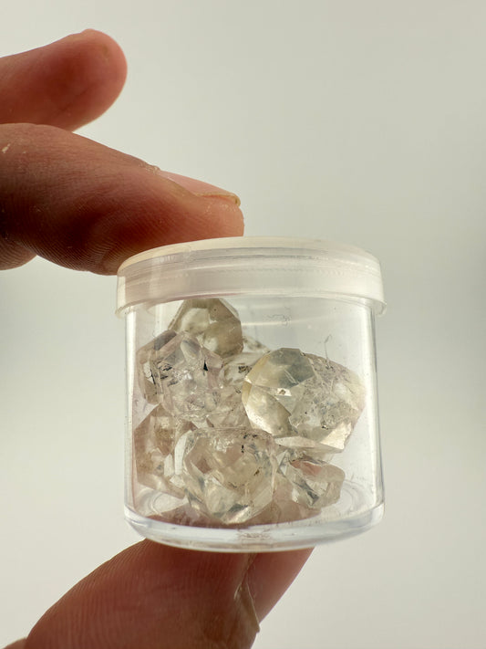 Lot of Water Clear Crystals in Container Approx. 11g