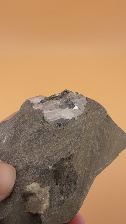 In Matrix Water Clear Herkimer Diamond in Calcite